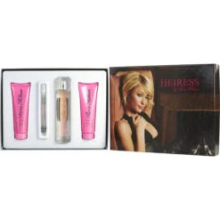 Heiress Paris Hilton Eau De Parfum Spray 3.4 Oz & Body Lotion 3 Oz & Shower Gel 3 Oz & Eau De Parfum Spray 0.34 Oz