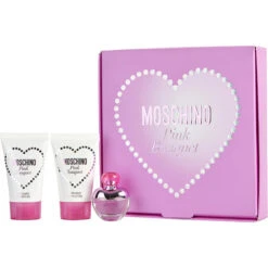 Moschino Pink Bouquet Eau De Toilette 0.17 Oz Mini & Body Lotion 0.8 Oz & Shower Gel 0.8 Oz