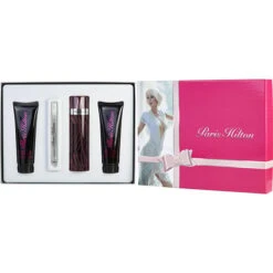 Paris Hilton Eau De Parfum Spray 3.4 Oz & Body Lotion 3 Oz & Shower Gel 3 Oz & Eau De Parfum Spray 0.34 Oz Mini