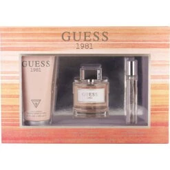 Guess 1981 Eau De Toilette Spray 3.4 Oz & Body Lotion 6.7 Oz & Eau De Toilette Spray 0.5 Oz Mini