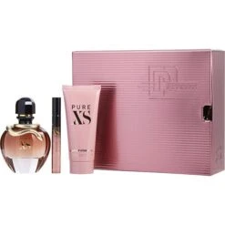 Pure Xs Eau De Parfum Spray 2.7 Oz & Body Lotion 3.4 Oz & Eau De Parfum Spray 0.33 Oz Mini