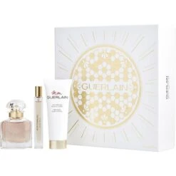 Mon Guerlain Eau De Parfum Spray 1.6 Oz & Body Lotion 2.5 & Eau De Parfum 0.33 Oz Mini